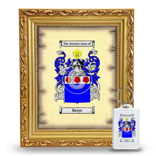 Basye Framed Coat of Arms and Keychain - Gold