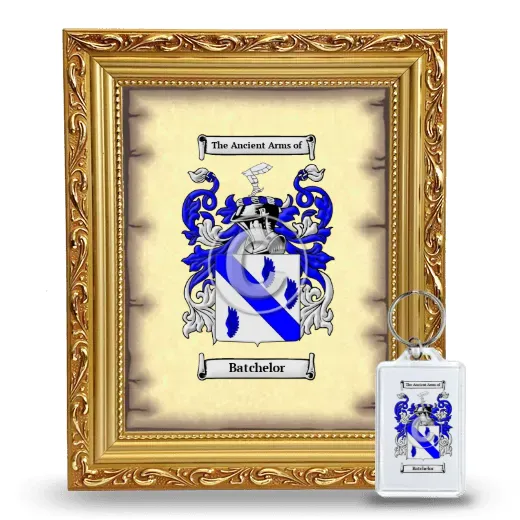Batchelor Framed Coat of Arms and Keychain - Gold