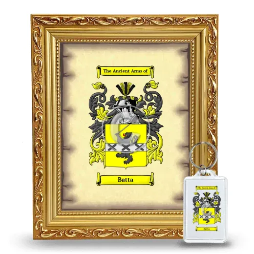 Batta Framed Coat of Arms and Keychain - Gold