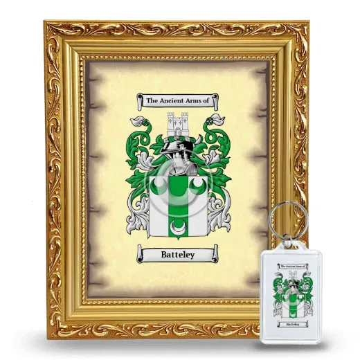 Batteley Framed Coat of Arms and Keychain - Gold