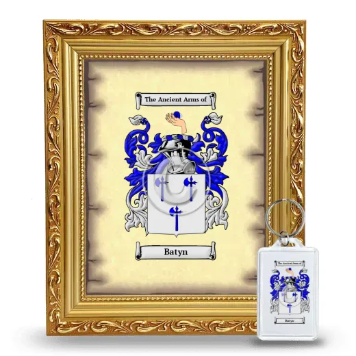 Batyn Framed Coat of Arms and Keychain - Gold