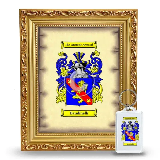 Baudinelli Framed Coat of Arms and Keychain - Gold