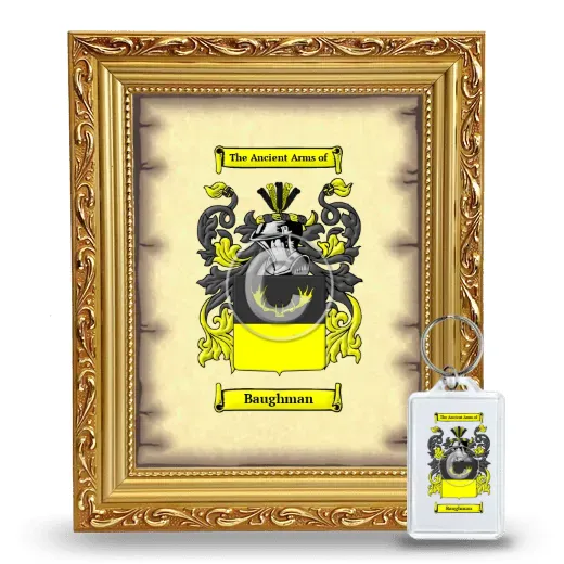 Baughman Framed Coat of Arms and Keychain - Gold