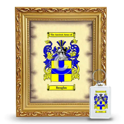Baughn Framed Coat of Arms and Keychain - Gold
