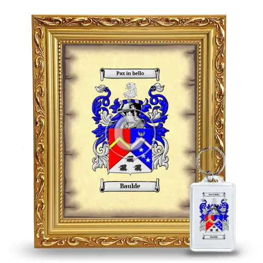 Baulde Framed Coat of Arms and Keychain - Gold