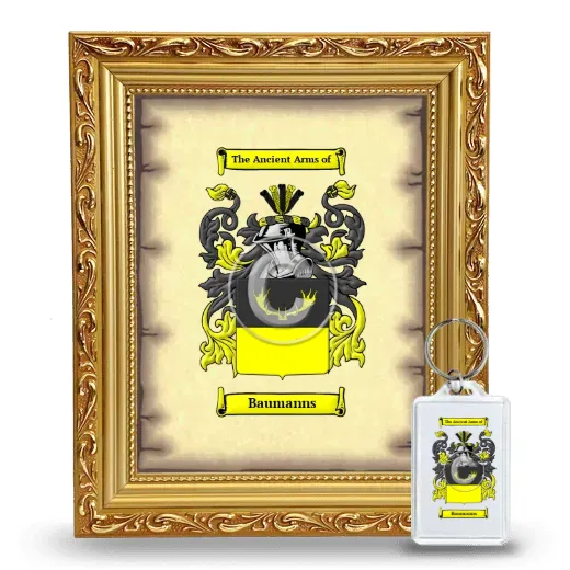 Baumanns Framed Coat of Arms and Keychain - Gold
