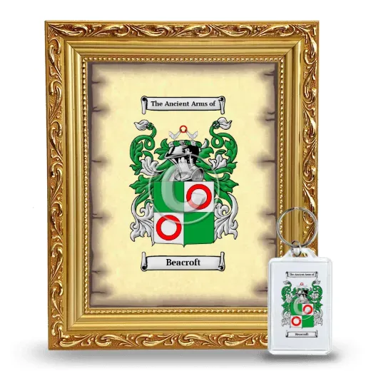 Beacroft Framed Coat of Arms and Keychain - Gold