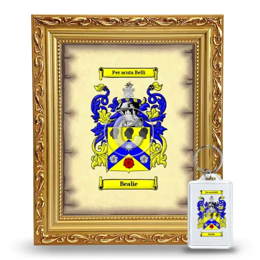 Bealie Framed Coat of Arms and Keychain - Gold