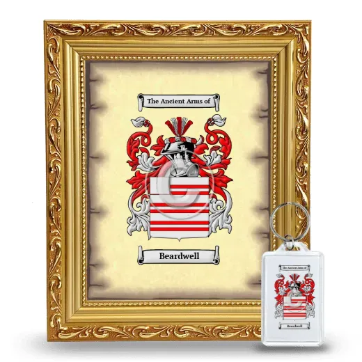 Beardwell Framed Coat of Arms and Keychain - Gold