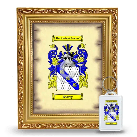 Bearry Framed Coat of Arms and Keychain - Gold