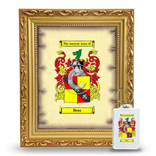 Beas Framed Coat of Arms and Keychain - Gold