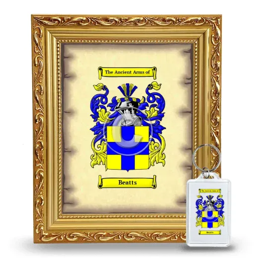 Beatts Framed Coat of Arms and Keychain - Gold
