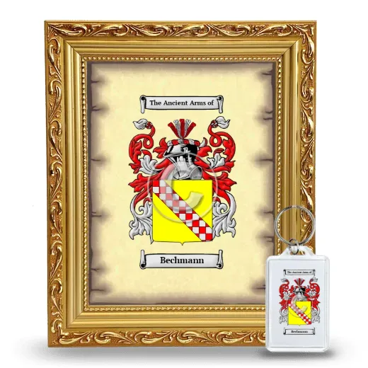 Bechmann Framed Coat of Arms and Keychain - Gold
