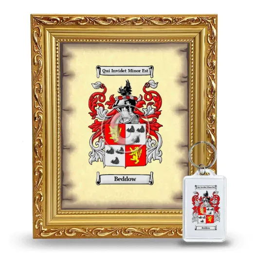 Beddow Framed Coat of Arms and Keychain - Gold