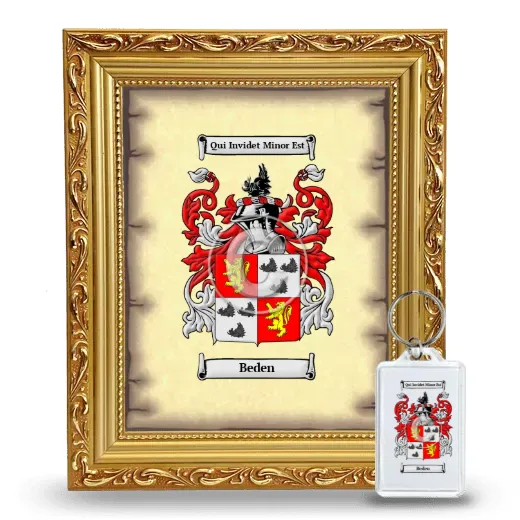 Beden Framed Coat of Arms and Keychain - Gold