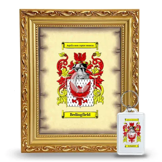 Bedingfield Framed Coat of Arms and Keychain - Gold