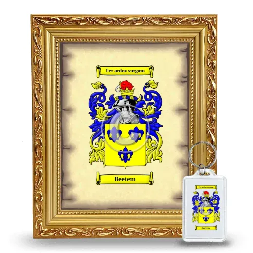 Beetem Framed Coat of Arms and Keychain - Gold