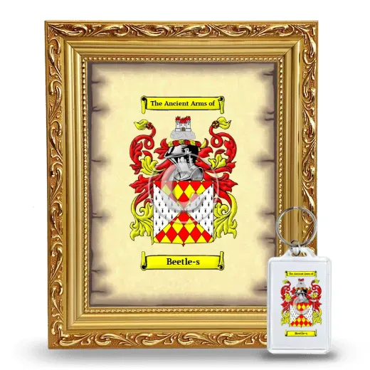 Beetle-s Framed Coat of Arms and Keychain - Gold
