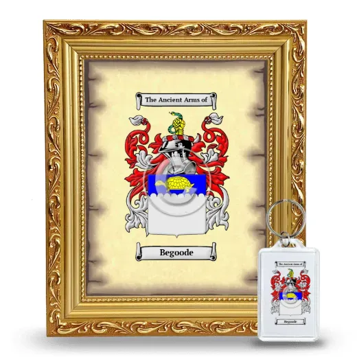 Begoode Framed Coat of Arms and Keychain - Gold