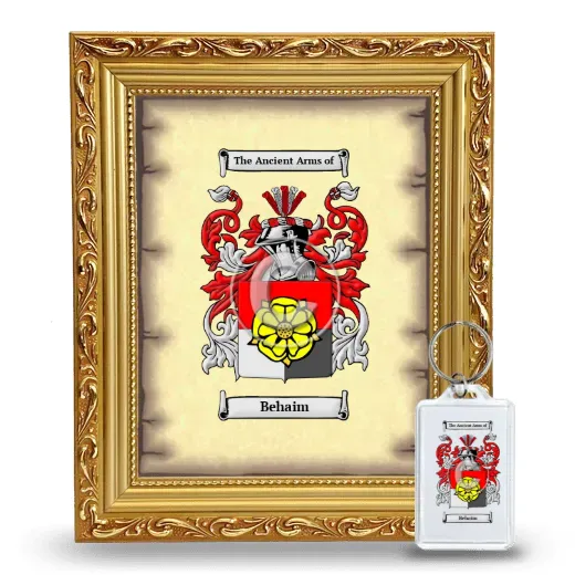 Behaim Framed Coat of Arms and Keychain - Gold