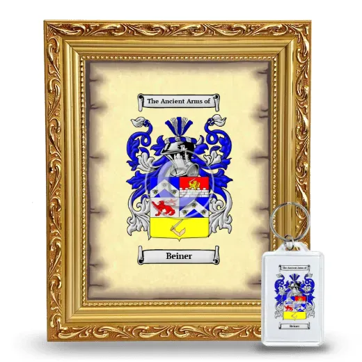 Beiner Framed Coat of Arms and Keychain - Gold