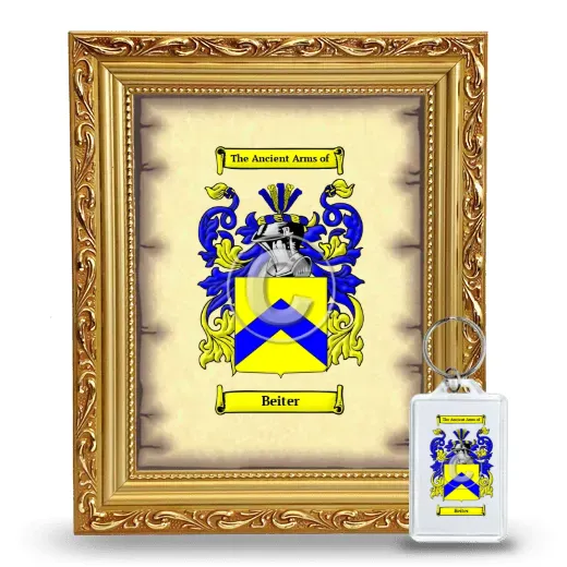 Beiter Framed Coat of Arms and Keychain - Gold