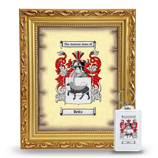 Beitz Framed Coat of Arms and Keychain - Gold