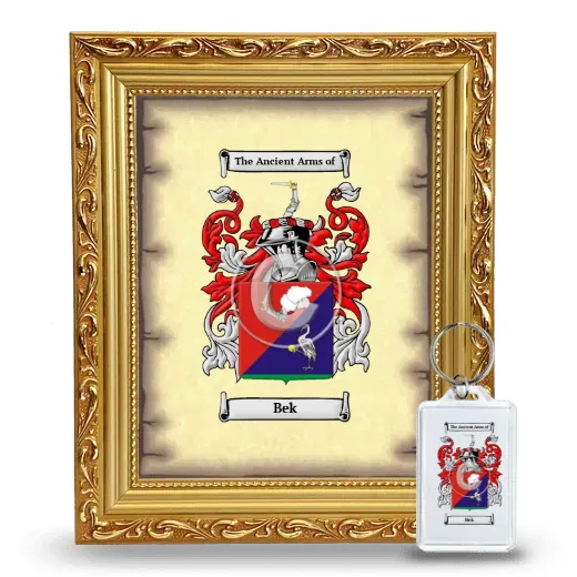 Bek Framed Coat of Arms and Keychain - Gold