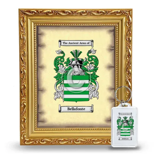 Bellafonte Framed Coat of Arms and Keychain - Gold
