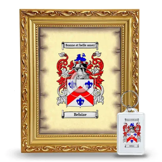 Belsize Framed Coat of Arms and Keychain - Gold