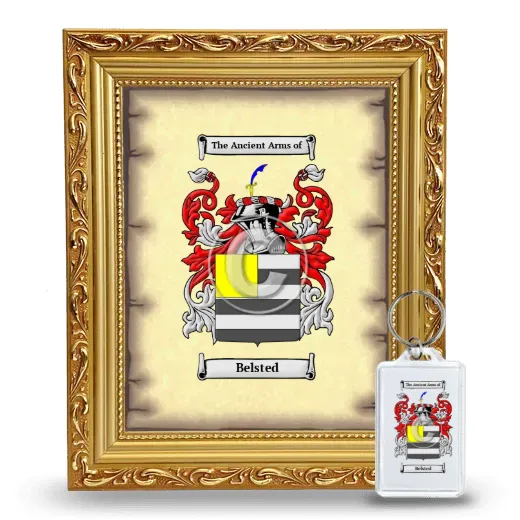Belsted Framed Coat of Arms and Keychain - Gold