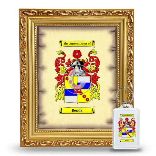 Benda Framed Coat of Arms and Keychain - Gold