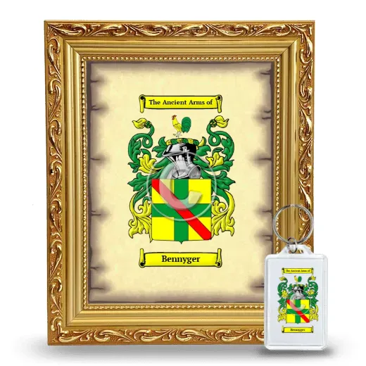 Bennyger Framed Coat of Arms and Keychain - Gold