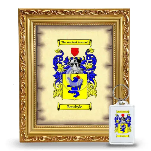 Benthyle Framed Coat of Arms and Keychain - Gold