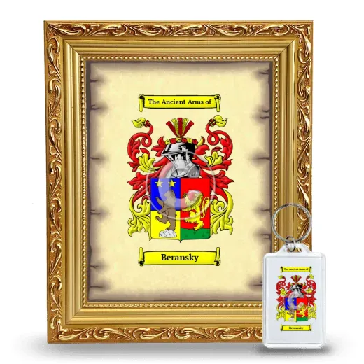 Beransky Framed Coat of Arms and Keychain - Gold