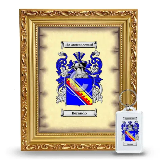 Beraudo Framed Coat of Arms and Keychain - Gold
