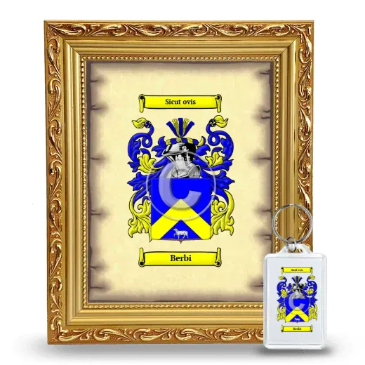 Berbi Framed Coat of Arms and Keychain - Gold
