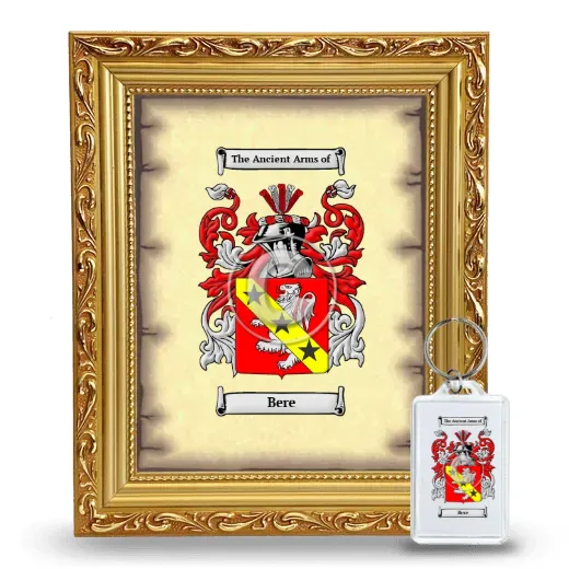 Bere Framed Coat of Arms and Keychain - Gold