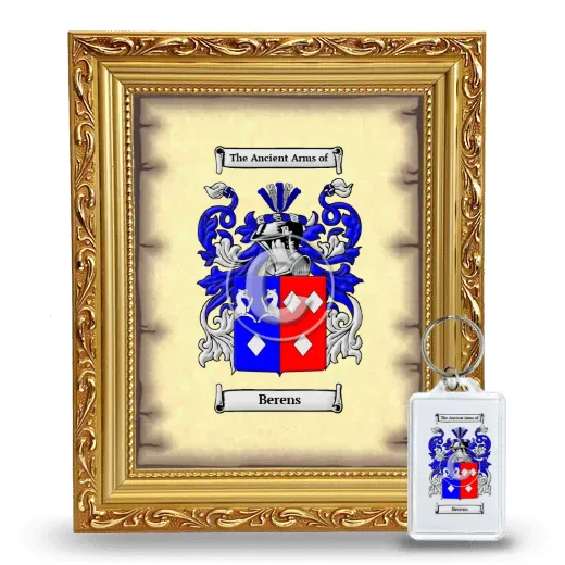 Berens Framed Coat of Arms and Keychain - Gold