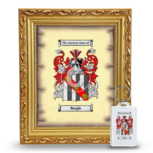 Bergle Framed Coat of Arms and Keychain - Gold