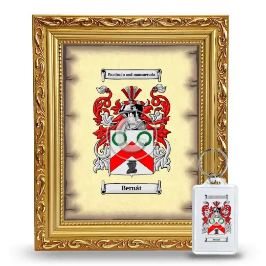 Bernát Framed Coat of Arms and Keychain - Gold