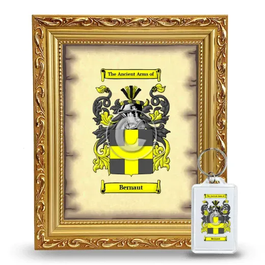 Bernaut Framed Coat of Arms and Keychain - Gold