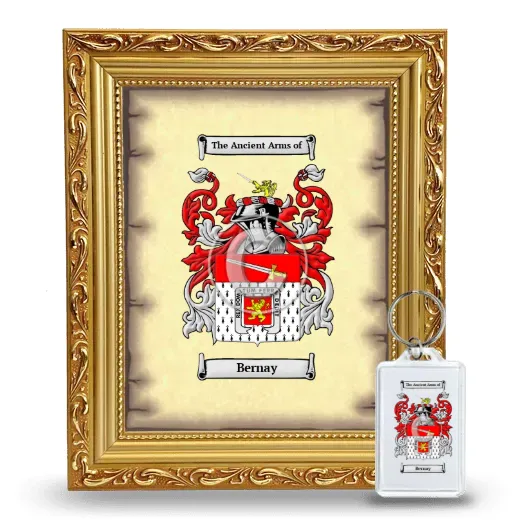 Bernay Framed Coat of Arms and Keychain - Gold