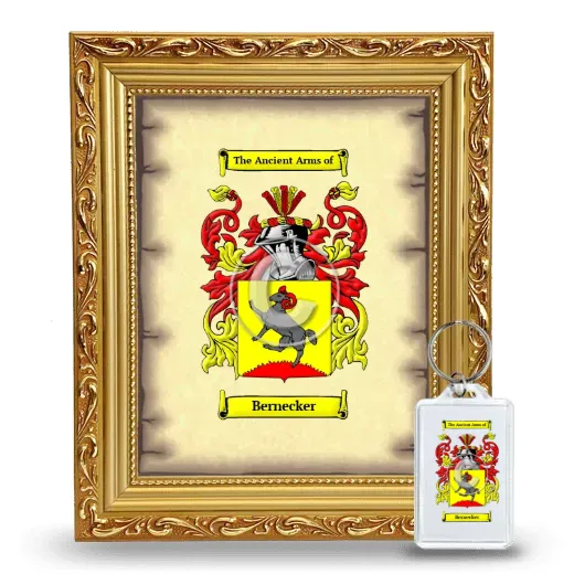 Bernecker Framed Coat of Arms and Keychain - Gold
