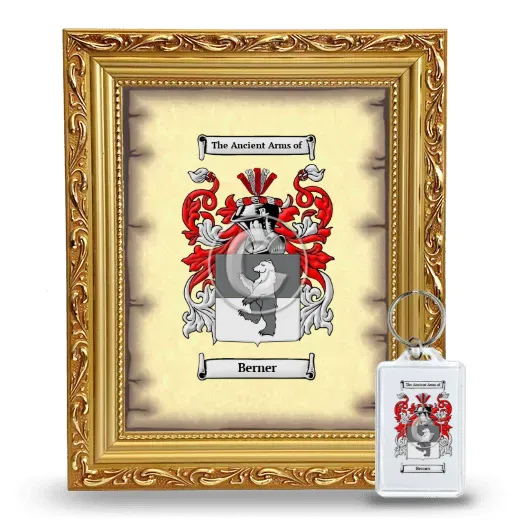 Berner Framed Coat of Arms and Keychain - Gold