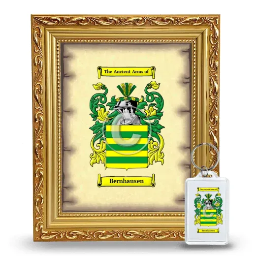 Bernhausen Framed Coat of Arms and Keychain - Gold