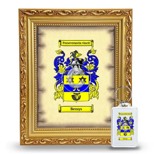 Bernys Framed Coat of Arms and Keychain - Gold