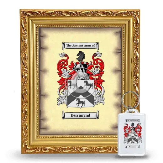 Berrimynd Framed Coat of Arms and Keychain - Gold