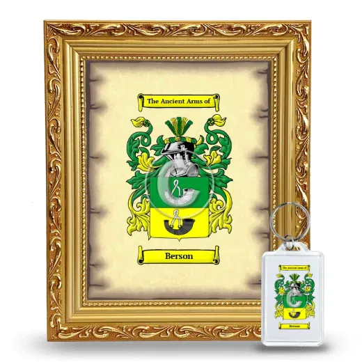 Berson Framed Coat of Arms and Keychain - Gold