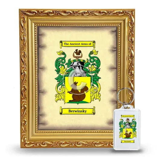 Berwinsky Framed Coat of Arms and Keychain - Gold